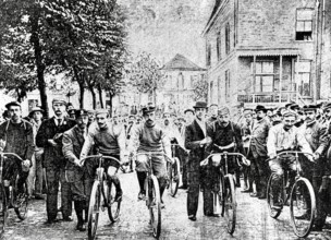 Cycling, Tour de France, 1903. The first Tour de France, starting and finishing in Paris, with winner Maurice Garin.