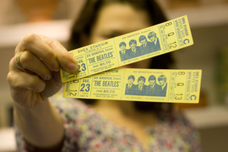 Unused tickets for The Beatles' concert at Shea Stadium, New York City, on August 23rd, 1966.