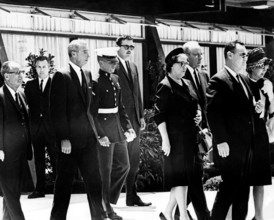 Baseball player Joe DiMaggio at Marilyn Monroe funeral