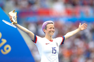 Lyon, France. 07th July, 2019. Rapinoe the United States during match against the Netherlands game valid for the Final of the Women 's Soccer World Cup in Lyon in France this Sunday, 07. Credit: Brazi...
