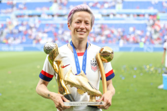 Lyon, France. 07th July, 2019. Rapinoe the United States during match against the Netherlands game valid for the Final of the Women 's Soccer World Cup in Lyon in France this Sunday, 07. Credit: Brazi...