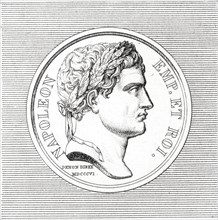 Médaille de la campagne de 1805 : portrait de Napoléon 1er
