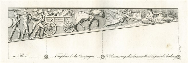 Colonne Vendôme : Trophées de la Campagne de 1805. La Renommée publie la nouvelle de la paix de Presbourg.
