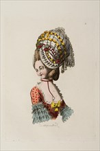 Woman wearing a headdress entitled baigneuse à la Frivolité