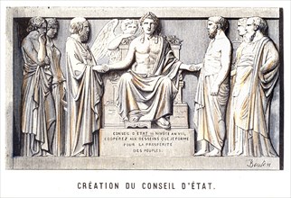 Bas-relief symbolisant la création du Conseil d'Etat