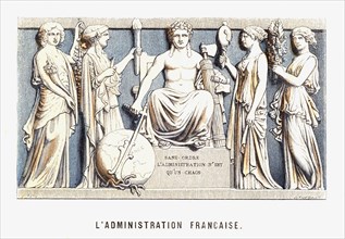 Bas-relief symbolisant l'Administration Française