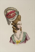 Woman wearing a Piedmontese bonnet