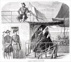 Napoleon III and Eugénie on board L'Aigle
