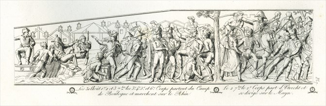 Colonne Vendôme : La levée du camp de Boulogne et la marche de l'armée française vers le Rhin