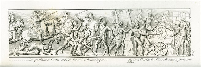 Colonne Vendôme : Le 13 octobre, le 4e corps arrive devant Memmingen. Le 13 octobre, le maréchal Soult cerne et prend une division ennemie dans Memmingen.