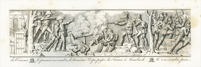 Colonne Vendôme : Le 1er novembre 1805, le 3e corps passe la Traun à Lambach.