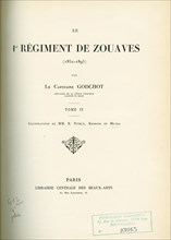 Page de garde du "1er Régiment de Zouaves", tome 2