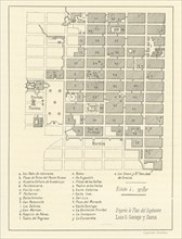 Plan du village de Puebla pendant l'Expédition militaire française au Mexique entre 1861 et 1867