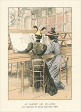 Au cabinet des estampes, à la recherche des modes d'autrefois, 1897