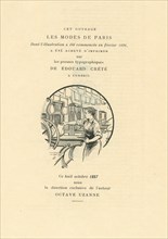 Page de fin de l'ouvrage "Les Modes de Paris", 1797-1897