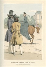 Devant le premier café de Paris, boulevard des Italiens, 1845