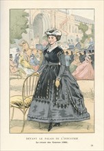 Devant le Palais de l'industrie, le retour des courses, 1866