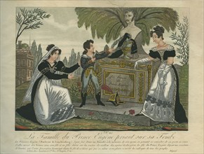 La famille du Prince Eugène de Beauharnais priant sur sa tombe