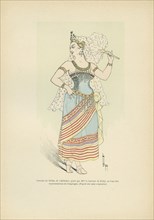 Costume de Sélika, de "L'Africaine" porté par Mme la baronne de Poilly en l'une des repérentations de Compiègne