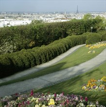 Belleville public garden in Paris