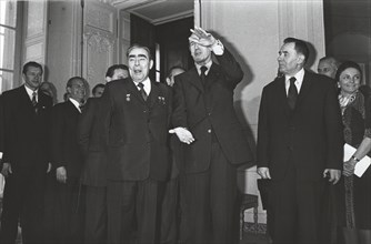 Valéry Giscard d'Estaing and Leonid Brezhnev
