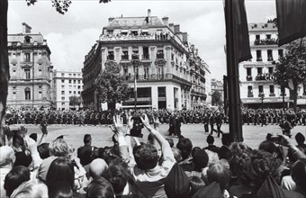 Parade in the streets of Paris after Valéry Giscard d'Estaing's election, 1974