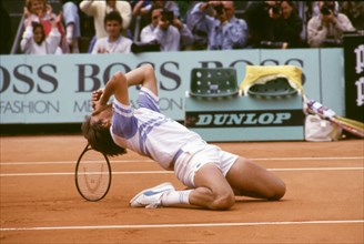 French tennis player Henri Leconte in the semi-final at Roland Garros, 1988