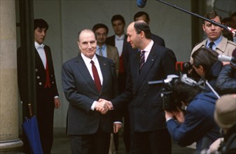 François Mitterrand and Laurent Fabius, 1986