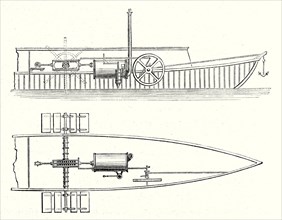 Mechanism of Marquis de Jouffrey's paddle steamer's engine