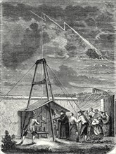 Dalibard's scientific experiment conducted in Marly, 10 May 1752. First demonstration of the