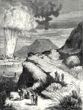 Destruction of Fort Pei-ho, in China, by the ignition of a mine by Ruhmkorff's machine