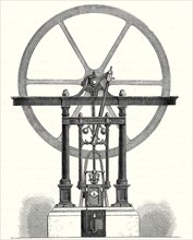 steam engine without condenser, with a vertical cylinder