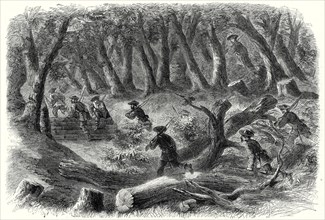 The Civil War In America: Carolinian Pickets Flying Before The Advance Of The Federal Troops On
