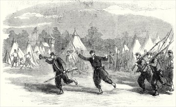 The Civil War In America; New York Firemen Zouaves Turning Out To Support Pickets Between