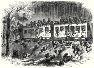 The Civil War In America: Train With Reinforcements For General Johnston Running Off The Track In