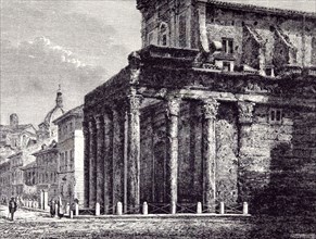 Rome Italy 1875, Temple of Antoninus and faustina