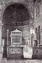 Rome Italy 1875, INTERIOR OF ST.  CLEMENT'S
