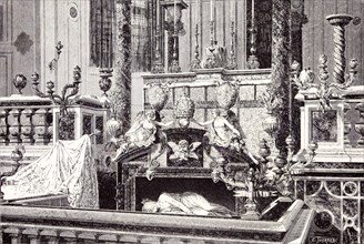 Rome Italy 1875, ALTAR  AND  MONUMENT OF ST.  CECILIA