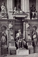 Rome Italy 1875, MAUSOLEUM OF JULIUS  II.;  THE MOSES  OF MICHELANGELO