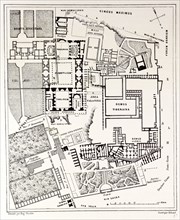 Rome Italy 1875, PLAN OF THE EXCAVATIONS ON THE PALATINE