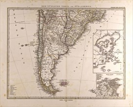 Map South America 1872, Gotha, Justus Perthes, 1872, Atlas. Perthes, Johan Georg Justus 1749