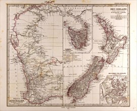 New Zealand Australia  Gotha, Justus Perthes, 1872, Atlas. Perthes, Johan Georg Justus 1749