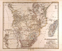 South Africa Madagascar Map, Gotha, Justus Perthes, 1872, Atlas. Perthes, Johan Georg Justus 1749