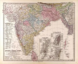 India Map Gotha, Justus Perthes, 1876, Atlas. Perthes, Johan Georg Justus 1749 Ã¢â‚¬â€ú 1816,