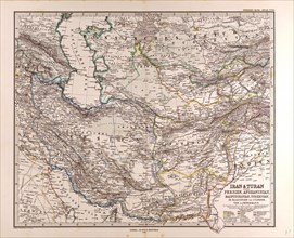 Iran Persia Map 1876 Gotha, Justus Perthes, Atlas. Perthes, Johan Georg Justus 1749 Ã¢â‚¬â€ú 1816,
