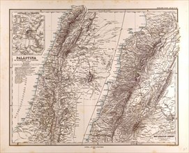 Israel, Palestine, Jerusalem Map Gotha, Justus Perthes, 1875, Atlas. Perthes, Johan Georg Justus
