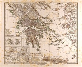 Greece Map 1873 Gotha, Justus Perthes, 1872, Atlas. Perthes, Johan Georg Justus 1749 Ã¢â‚¬â€ú 1816,