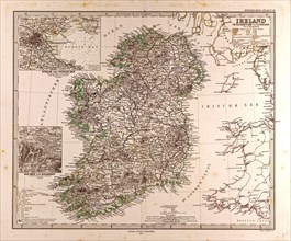 Ireland Map 1872 Gotha, Justus Perthes, 1872, Atlas. Perthes, Johan Georg Justus 1749 Ã¢â‚¬â€ú