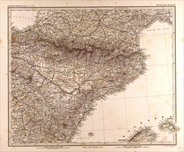 Spain France Pyrenees Map 1872 Gotha, Justus Perthes, 1872, Atlas. Perthes, Johan Georg Justus 1749