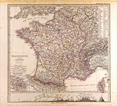 France map 1874 Gotha, Justus Perthes, 1872, Atlas. Perthes, Johan Georg Justus 1749 Ã¢â‚¬â€ú 1816,
